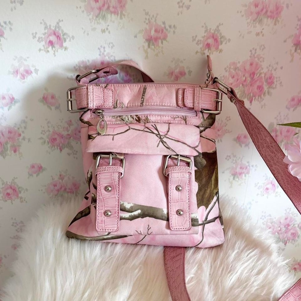 Vintage Pink Camo Crossbody Satchel